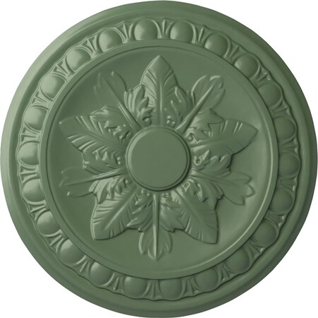Ekena Millwork Exeter Ceiling Medallion (Fits Canopies up to 3 1/8"), 17 3/4"OD x 1 1/8"P, Athenian Green CM17EXAGF